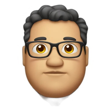 A fat man with glasses, a square face, and a plaid shirt sticker