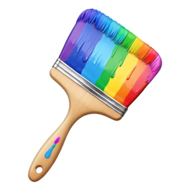 paint brush with raindow paint sticker