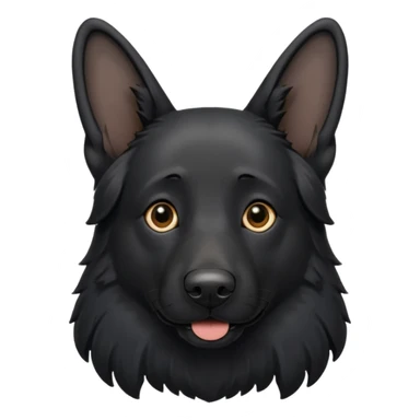 Black german shepard floppy ears sticker