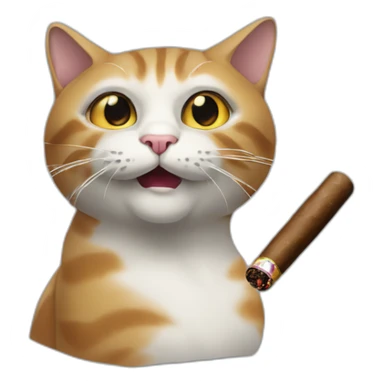 cat smoke cigar sticker