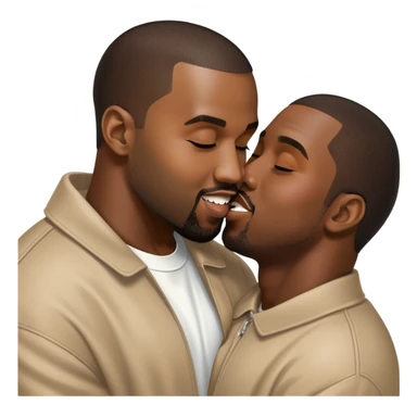 Kanye kissing diddy  sticker