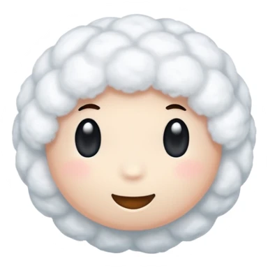 Cotton, soft fluffy ball sticker