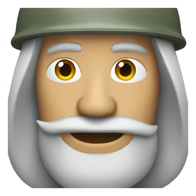 Grey beard man in a military helmet sticker