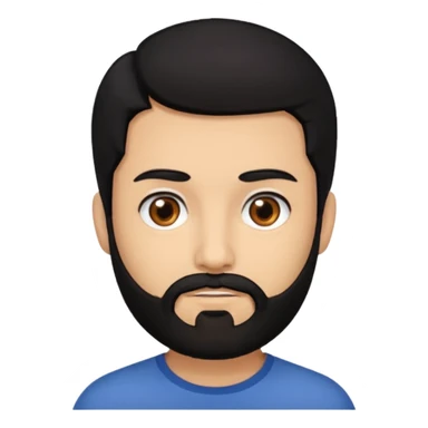 Black hair and black beard. Brown eyes sticker