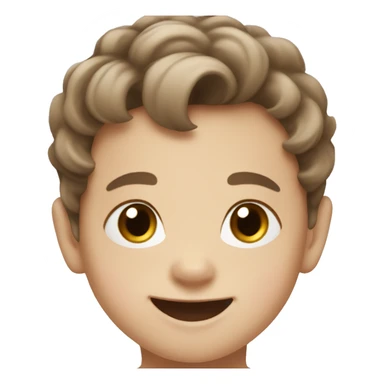 Happy White baby boy brown hair brown eyes  sticker