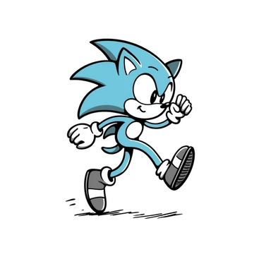 Sonic the Hedgehog hand-drawn doodle style sticker