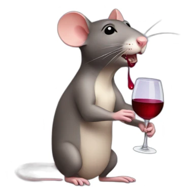 Rat drink wine sticker