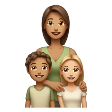 a  whitw mother with his three children sticker