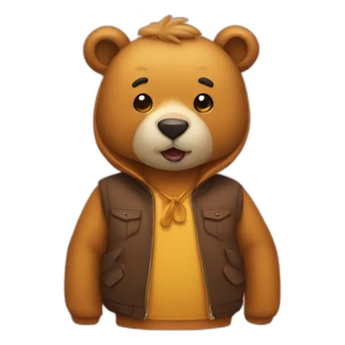 Bear wearing duck costume sticker