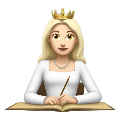 White queen writing  sticker