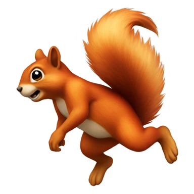 jumping orange burnt squirrel sticker