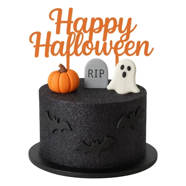 halloween cake, sparkly and trendy, remove background sticker