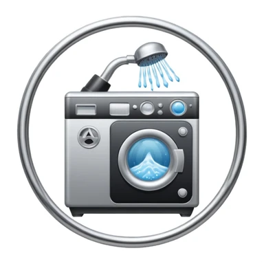 A Telegram Mini App logo for coordinating shared resources (shower bookings, washine machine usage) in a shared house with 10 residents.

 sticker