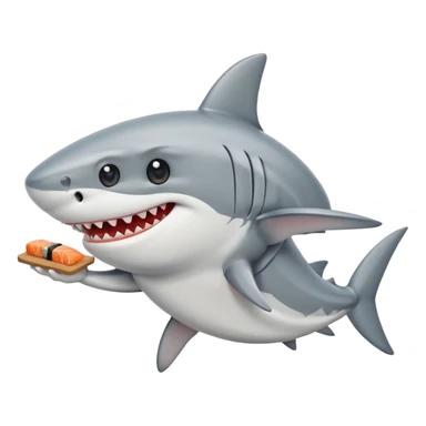 Shark with sushi sticker