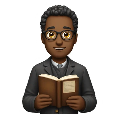 a literary curator with a book in his hands sticker