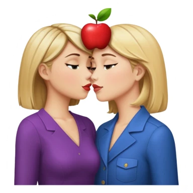 Chloe Sullivan kissing Lana Lang, apple style emoji sticker