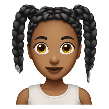 Girl with short box braids  sticker