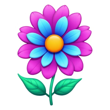 A large 3D style psychedelic colored flower sticker