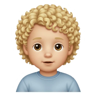 Make a cute baby boy with blonde curly hair  sticker