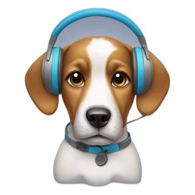 Dog with headphones sticker