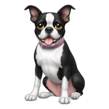 Sitting Boston Terrier sticker