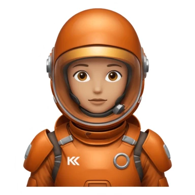 rust full kit protective suit helmet and gear chest up with subtle Y2K aesthetic glossy metallic futuristic style sticker