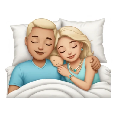 smiling couple with jewelry and napping sticker