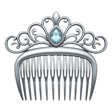 elegant silver hair comb sticker