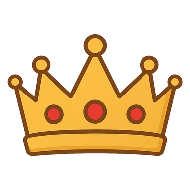 flat toon style crown sticker