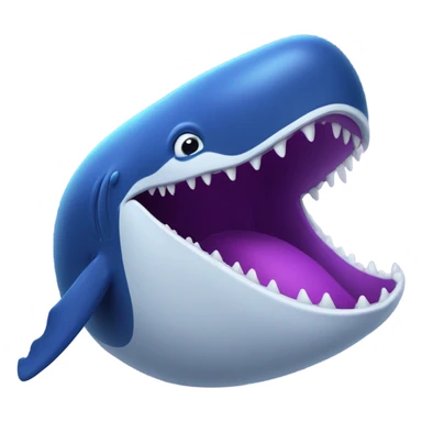 Blue whale purple, open mouth sticker