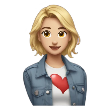 Emma giffith doing bts heart sticker