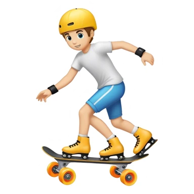 a boy roller-blading sticker