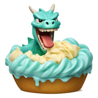 Drago con un gelato in testa sticker