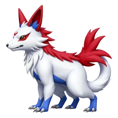 Garurumon-Zangoose-Renamon-fusion-hybrid-creature (full body) sticker