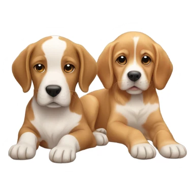 Baby with a golden retriever and beagle  sticker