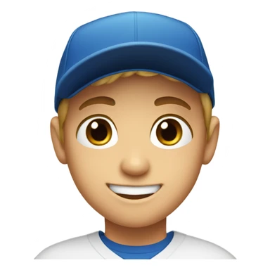 smiling blue eyed boy in baseball cap sticker