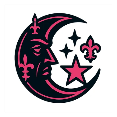 gothic moon, black and pink colors sticker