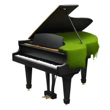 Grand piano with moss on top sticker