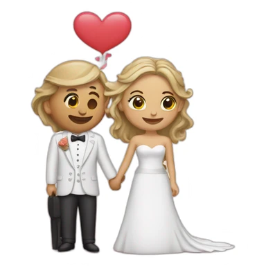 Just married love sticker