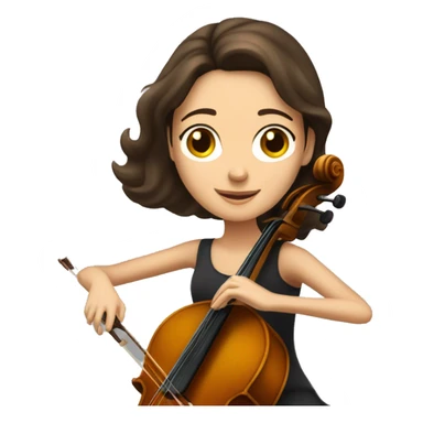 caucasian brunette woman playing cello sticker