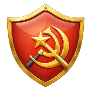 a shiny shield with the USSR flag inside sticker