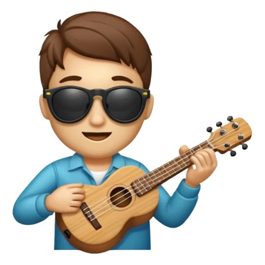 ukulele with sunglasses sticker