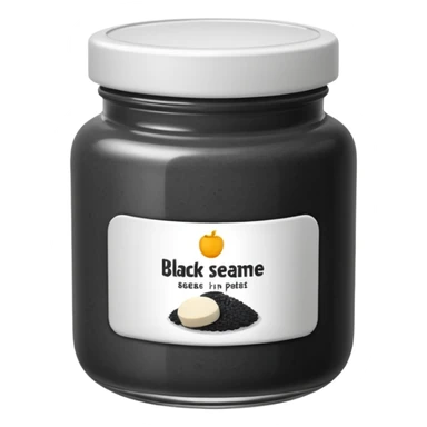 black sesame paste in a jar sticker