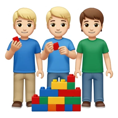 boys playing with legos full body sticker