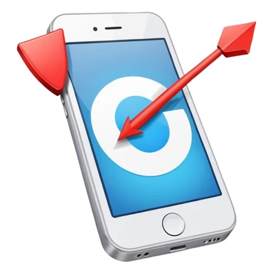 mobile phone and arrow sticker