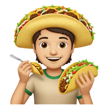 A Mexican eating a taco and making a mess  sticker