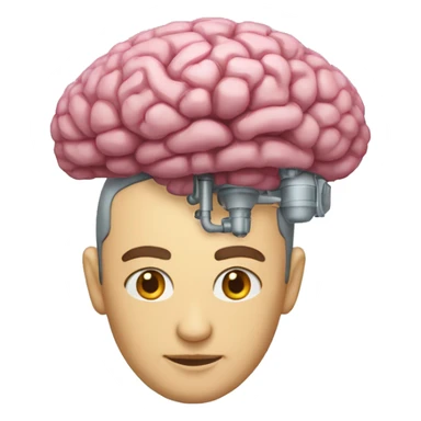 Un cerebro mezclado con una máquina que sea amable sticker