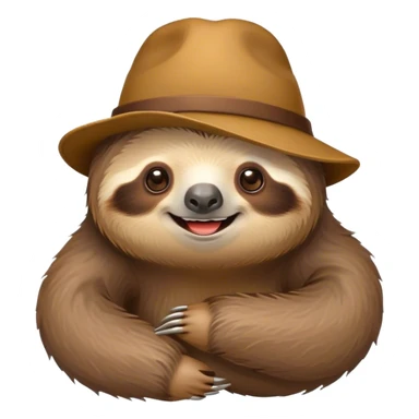 Sloth with hat sticker