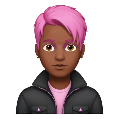  balck amn pink haired man sticker