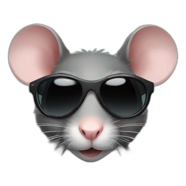 rat with sunglases sticker